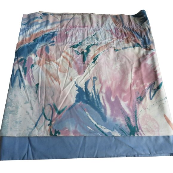 Vintage 80s JC Penny Blouson Valance Window Curtain Pink Blue 23 x 87 USA Made - Picture 1 of 8